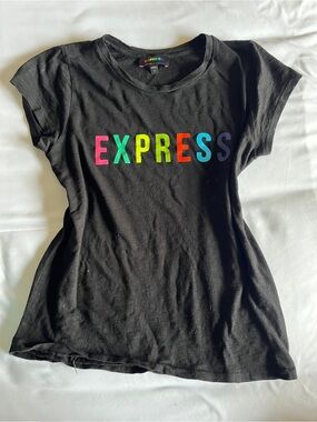 Express Rainbow Graphic Logo Tee